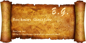 Beckman Gusztáv névjegykártya