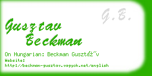 gusztav beckman business card